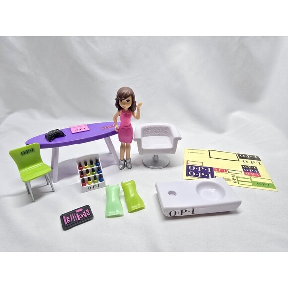 MiWorld Mi World OPI Nail Salon Mini World Playset Parts And Doll - Picture 1 of 14